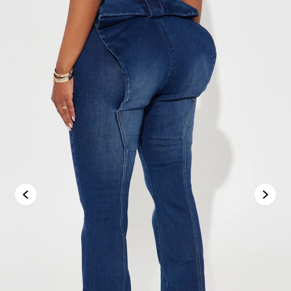 Fashion Nova Dark Blue Flare Jeans